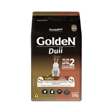 Ração Golden Duii Mini Bits para Cães Adultos de Porte Pequeno Sabor Frango e Seleção de Carnes - 3kg