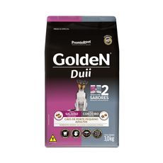 Ração Golden Duii Mini Bits para Cães Adultos de Porte Pequeno Sabor Salmão com Ervas e Cordeiro com Arroz - 3kg