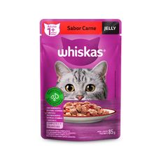 Ração Úmida Whiskas Sachê Jelly para Gatos Adultos Sabor Carne - 85g
