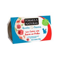 Ração Úmida Fórmula Natural Receitas Caseiras para Gatos Adultos Sabor Carne com Bacon ao Molho 100 g