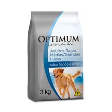 Ração Optimum para Cães Adultos de Raças Médias e Grandes 1+ anos Frango e Arroz