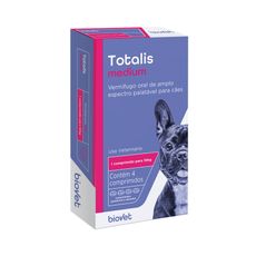 Vermífugo Totalis Medium para Cães com 4 Comprimidos