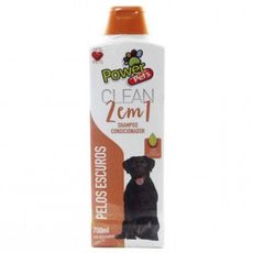 Shampoo cães/gatos Powerpets pelos escuros 700ml + limpeza