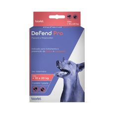Antipulgas e Carrapatos Defend Pro para Cães de 10 kg a 20 kg com 1 Pipeta