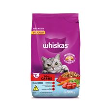 Ração Whiskas para Gatos Adultos Castrados Sabor Carne