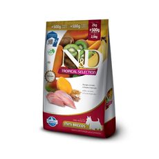 Ração Farmina N&D Tropical Selection para Cães Adultos de Porte Mini e Pequeno Sabor Frango, Cereais e Frutas Tropicais