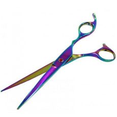 Tesoura reta multicolor p/ pet shop banho tosa profissional