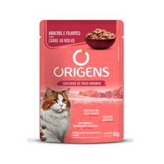Ração Úmida Origens GOURMET PARA Gatos Adultos e Filhotes Sabor Carne ao Molho 85g