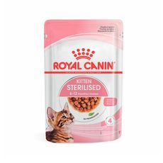 Ração Úmida Royal Canin Sachê Pedaços ao Molho Filhotes Castrados Kitten Sterilised para Gatos Filhotes Castrados