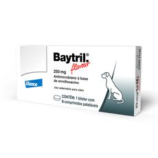 Baytril Flavour 250mg 6 comp contra bacterias caes e gatos