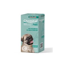 Vermifugo chemital puppy 20ml c/ dosador caes filhote adulto