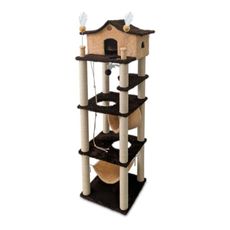 Arranhador Castelo Marrom 4 Andares pelúcia para Gatos