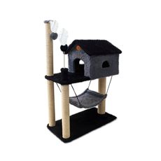 Arranhador House Cinza C/ Rede Pelucia Para Gatos