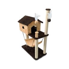 Arranhador House Marrom C/ Rede Pelúcia para Gatos