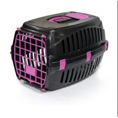 Caixa de transporte cães gatos coelhos N2 black rosa