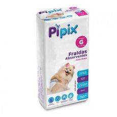 Fralda descartavel higienica p/ cães Femea Pipix tam G 6 uni