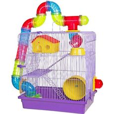 Gaiola hamster tubo super luxo 3 andar compl. labirinto roxo