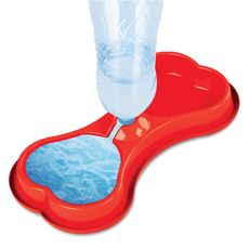Comedouro Bebedouro osso 2x1 Agua ração cães/gatos 400g verm