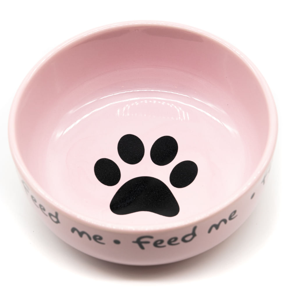 Comedouro Pet Injet Cerâmica Feed Me Rosa para Cães