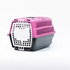 Caixa transporte c/ trava para gatos Love travel N1 Rosa