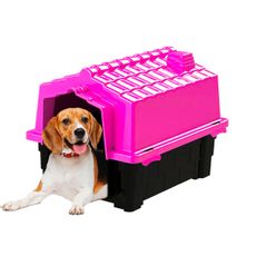 Casinha p cachorro Eco colors casa cães plástico N3 - Rosa