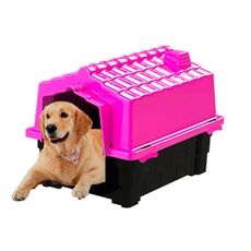 Casinha p cachorro Eco colors casa cães plástico N4 - Rosa