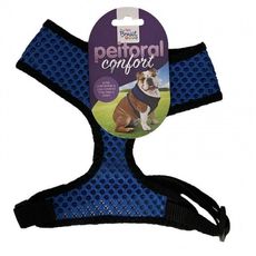 Coleira peitoral confort ajustavel The Pets Pequeno Azul