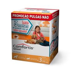 Combo Antipulgas Comfortis Elanco 270mg - Cães de 4,5kg a 9Kg e Gatos de 2,8kg a 5,4kg