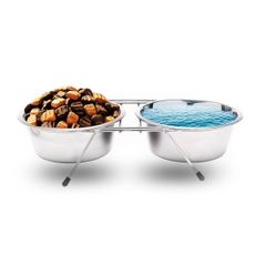 Comedouro bebedouro pet cães gatos Inox c/ suporte Peq 350ml