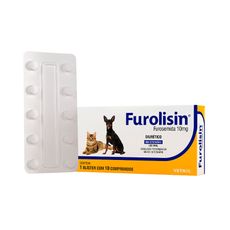 Diurético Furolisin 10 Comprimidos Vetnil para Cães e Gatos