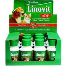 Linovit ADE 60 ml suplemento vitaminico omega 3 6 e 9 bacon