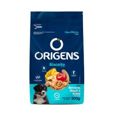 Petisco Origens cães filhotes sabor banana maça e aveia 400g