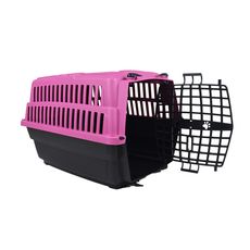 Caixa transporte c/ trava cães gatos Pets Love trav N1 Rosa