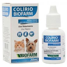 Colirio Biofarm infecções inflamações pet limpa lagrima 20ml