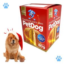 Panetone Petisco Para Cachorro Natal Sabor Carne Petdog 80g