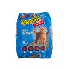 Areia higienica sanitaria p gatos Powercats elimina odor 4kg