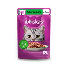 Ração Úmida Whiskas Sachê para Gatos Adultos Sabor Cordeiro ao Molho - 85g