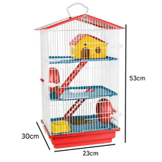 Gaiola Para Hamster 3 Andares Teto De Plástico Jel Plast